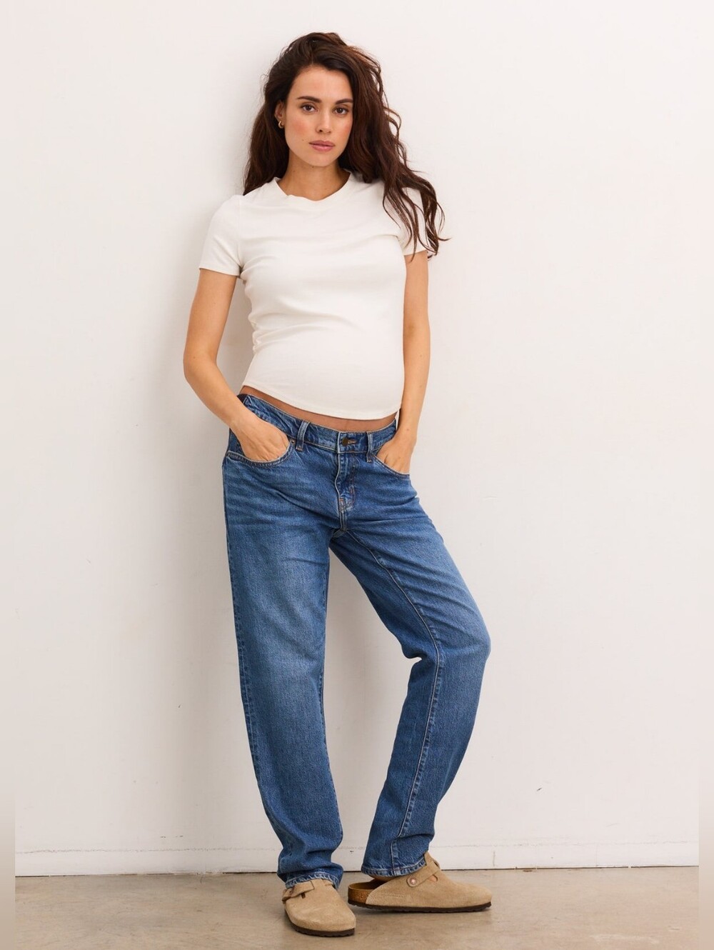 Hatch the boyfriend maternity jean, 34 relaxed straight leg mom denim